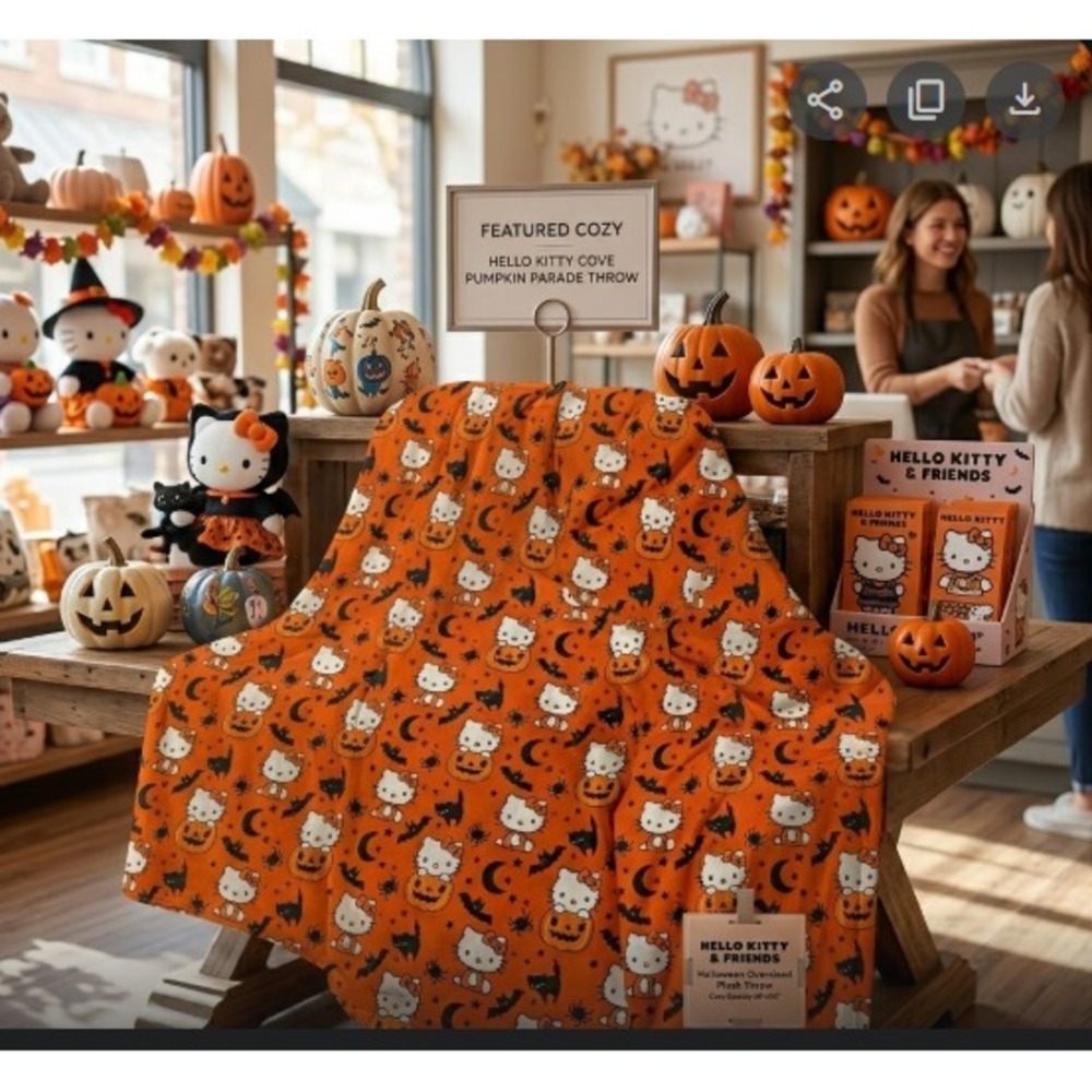 Hello Kitty‎ Halloween Oversized Plush Throw Blanket – Spooky Cozy 60"x90"